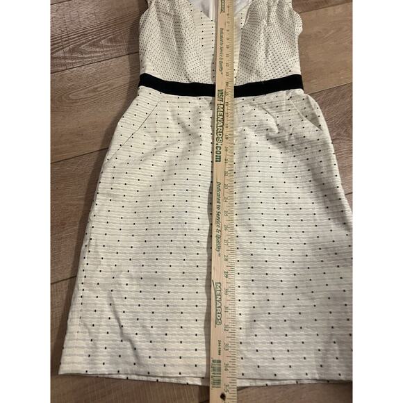 PIAZZA SEMPIONE IVORY DOTS PRINT POCKETS SLEEVELESS DRESS SIZE 38 2 SMALL - Picture 8 of 16
